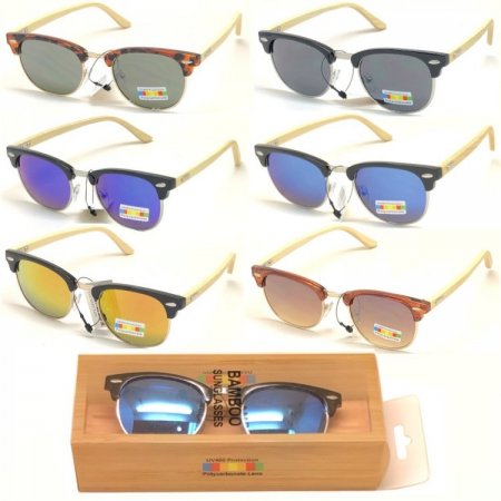 Clubmaster Bamboo Polycarbonate Sunglasses BA101