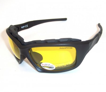 Choppers Convertible Night Drive Yellow Lens Goggles Glasses (Anti-Fog Coated) 8968-YL