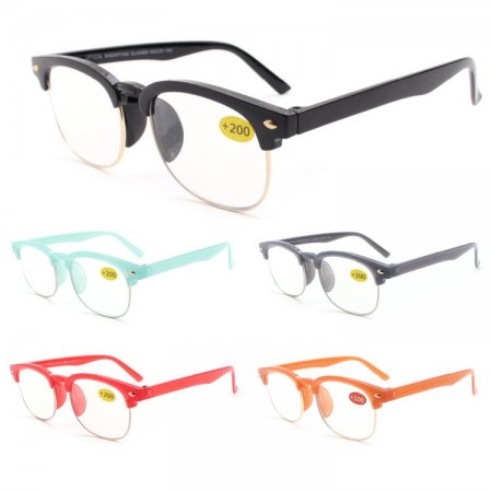 Clubmaster Style Fashion Reading Glasses 4 Style Asstd R9308-11